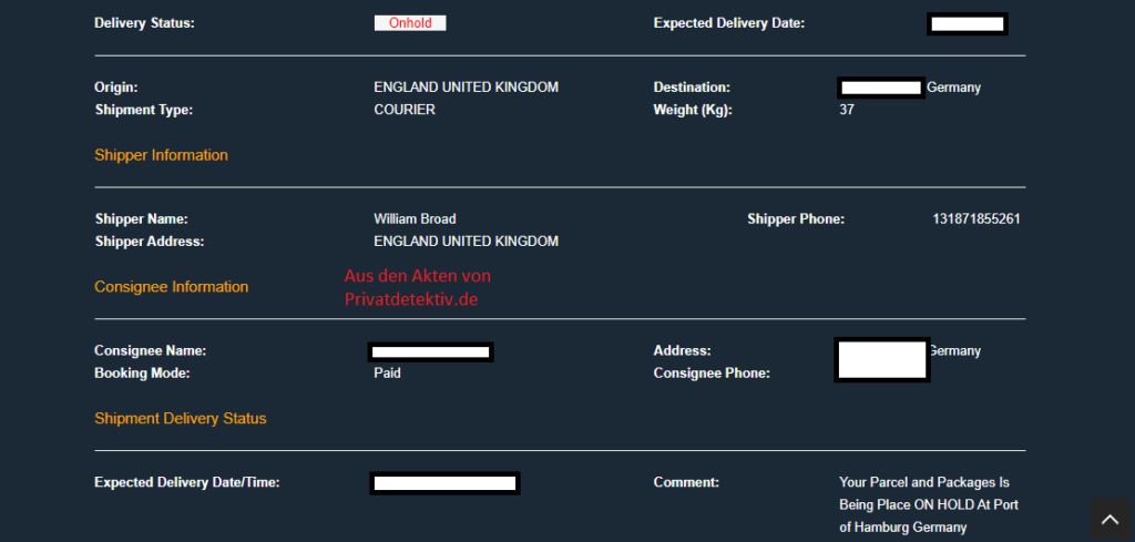 Fake Sendungsverfolgung falsches Tracking