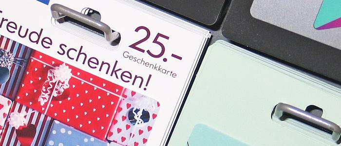 Ein Bild von Geschenkkarten, die für Betrug verwendet werden könnten.
