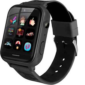 OKYUK Kinder-Smartwatch, Smart-Game-Uhr mit mehrere Funktionen verfügbar, Geburtstagsgeschenk für Jungen und Mädchen im Alter von 4–12 Jahren (A2 Schwarz) 