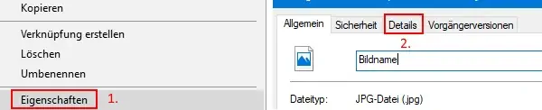 Metadaten von Bildern prüfen